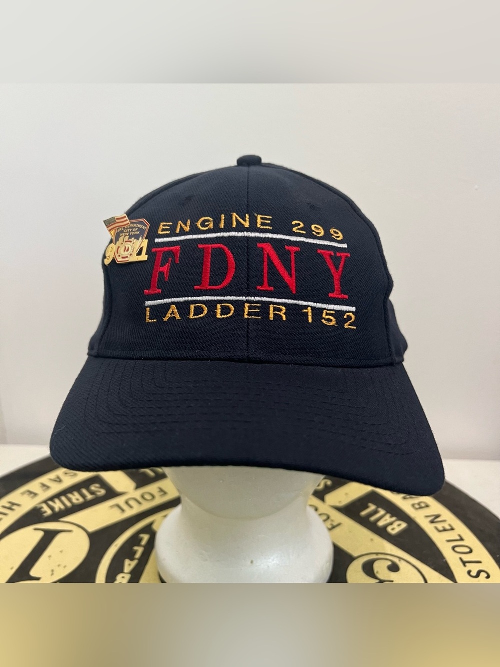 Vintage FDNY 9/11 Snapback Hat Blue Engine 299 Ladder 152 NYC Wool Blend